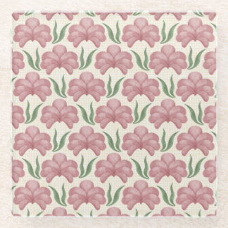Stoffige Roze Flora Glazen Onderzetter