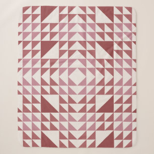 Stoffige Roze Geometrisch Quiltpatroon Sherpa Deken