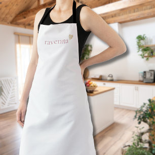 Stoffige Roze Gepersonaliseerde Naam Gouden Luipaa Schort