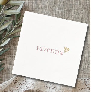 Stoffige Roze Gepersonaliseerde Naam Gouden Luipaa Servet