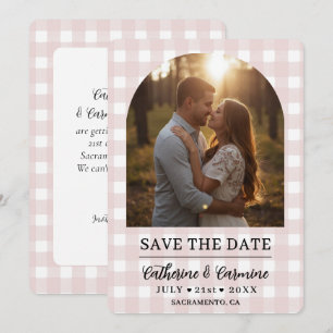 Stoffige Roze Gingham Trouwreportage Fotografie Bo Save The Date