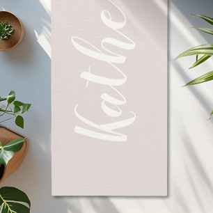 Stoffige Roze Kalligrafie Naam Yoga Mat