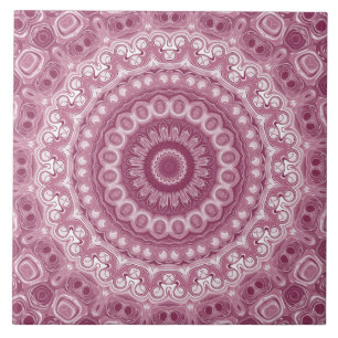 Stoffige Roze Mandala Patroon Ontwerp Tegeltje