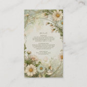 Stoffige Roze Marguerite Madeliefje Bruiloft Art N Informatiekaartje (Voorkant)