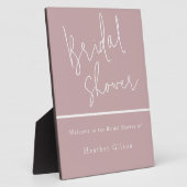 Stoffige Roze Mauve Bruidsmeisjesfeest Welkom Inga Fotoplaat (Zijkant)
