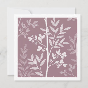 Stoffige Roze Mauve Fijne Bloem Silhouet Kunstkaar Kaart