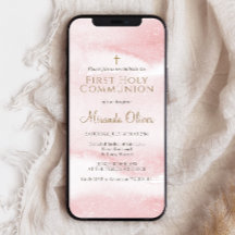 Stoffige Roze Meisje Eerste Communie Mobiele Uitno