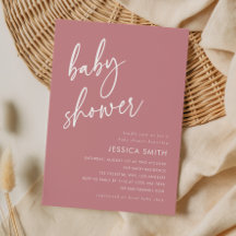 Stoffige Roze Minimalistische Boho Baby Shower