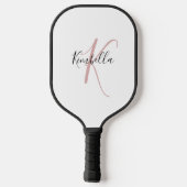 Stoffige Roze Monogram Pickleball Paddle (Achterkant)