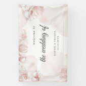 Stoffige roze orchidee waterverf bruiloft spandoek (Verticaal)