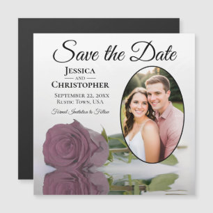 Stoffige Roze Roos Trouw Save The Date Foto Magnee