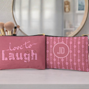Stoffige Roze Roze Grote Tekst Met Bloemen Etui