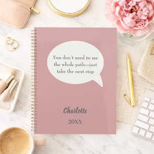 Stoffige roze roze ivoor inspirerend doel citaat planner