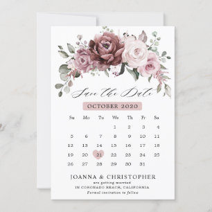 Stoffige Roze Roze Perzik Bloemachtige Trouw Save The Date