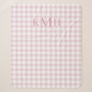 Stoffige Roze Rutlandelijke Monogram Sherpa Deken