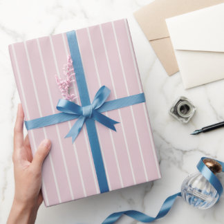 Stoffige Roze Streep - Minimalistisch Patroon Cadeaupapier