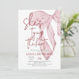 Stoffige Roze Strik ⎮Moderne Elegante Bruidsdouche Kaart