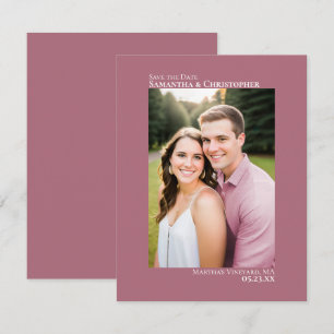 Stoffige Roze Verticale Foto Minimalistische Trouw Save The Date