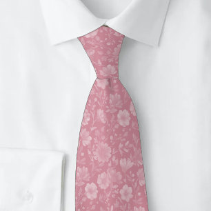 Stoffige Roze Wilde Bloemen Stropdas