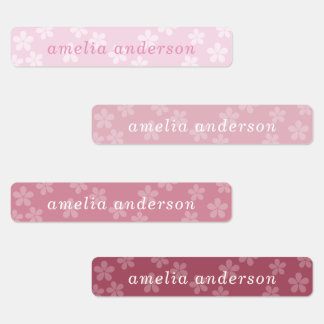 Stoffige Roze Zachte Roze Bloemige School Waterdic Labels