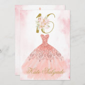 Stoffige roze zoete 16 uitnodiging (Voorkant / Achterkant)