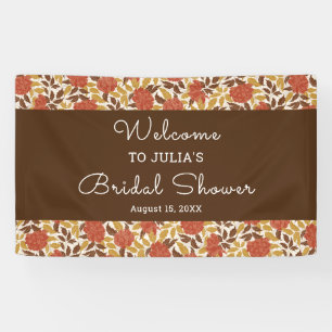 Stoffige Sinaas Pioen Bloemen Herfst Bruidsdouche Spandoek