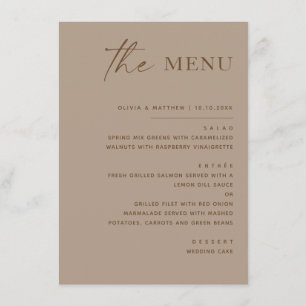 Stoffige Taupe Bruiloft. Moderne Warme Nuchtere On Menu