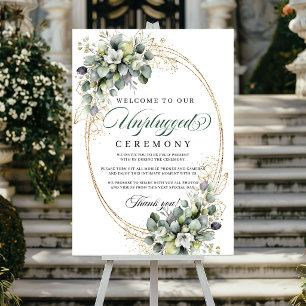 Stofgroen Aquarel Unplugged Ceremonie Huwelijk Poster