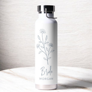 Stofjas Blauwe Bruids Hand Bloemige Meisjes-onder- Waterfles