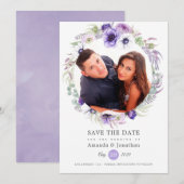 Stofpaarse Pastel Watercolor Fotografie Bruiloft Save The Date (Voorkant / Achterkant)