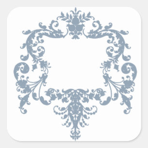 Stoframe Barok Blauw Vierkante Sticker