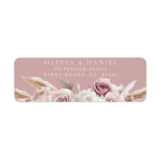 Stofrinke & Blush Huwelijk Retouradreslabel Etiket