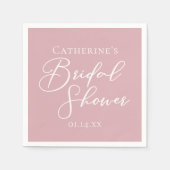 Stofrond Roze Bruidsdouche Persoonlijk Servet (Voorkant)
