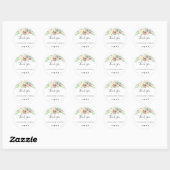 Stofroze Blauwe Bloem Baby Shower Bedankt Ronde Sticker (Vel)