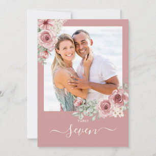 Stofróze bloemrozen foto tafelnummer