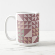 Stofroze geometrisch quiltpatroon koffiemok
