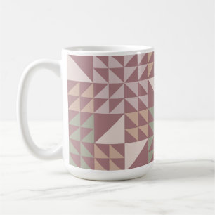 Stofroze geometrisch quiltpatroon koffiemok