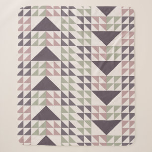 Stofroze Geometrisch Quiltpatroon Sherpa Deken