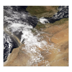 Stofstortplaatsen voor de Marokkaanse kust Foto Afdruk