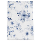 Stofzachte Blauwe Bloemige Cadeautas (Voorkant)