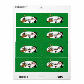 Stogie Smoking Santa Funny Green Stripe Kerstmis Etiket (Full Sheet)