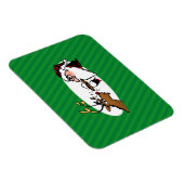 Stogie Smoking Santa Funny Green Stripe Kerstmis Magneet (Rechterzijde)