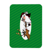 Stogie Smoking Santa Funny Green Stripe Kerstmis Magneet (Verticaal)