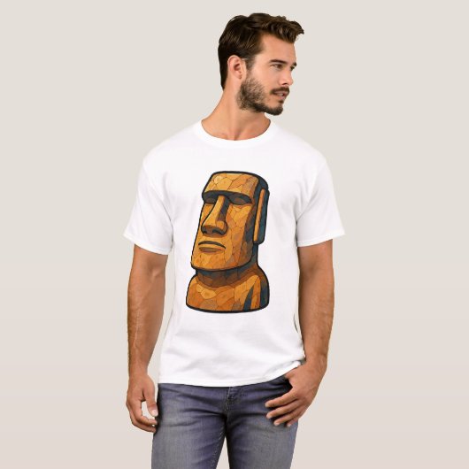 Stoic Moai Ancient Attitude T-shirt (Voorkant volledig)