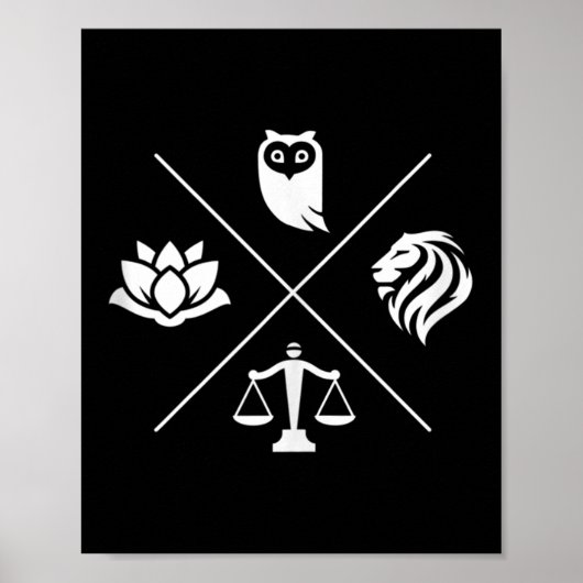 Stoic Virtuance Justice Courage St. Poster (Voorkant)