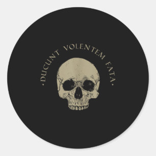 Stoïcijnse filosofie Du Volentem Fata schedel stoï Ronde Sticker