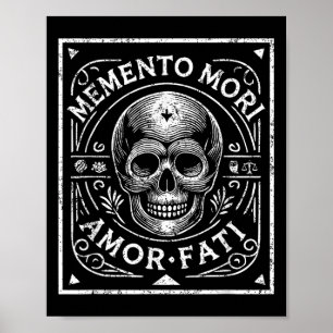 Stoïcijnse filosofie Memento Mori Amor Fati Skull Poster