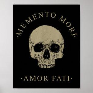 Stoïcijnse filosofie Memento Mori Amor Fati Skull Poster