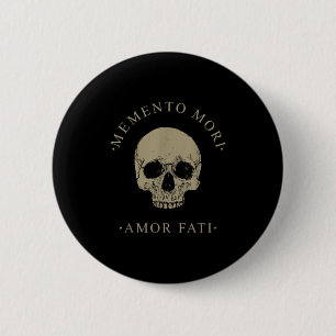 Stoïcijnse filosofie Memento Mori Amor Fati Skull Ronde Button 5,7 Cm