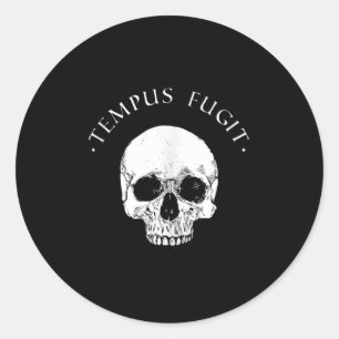 Stoïcijnse filosofie Tempus Fugit Skull Stoïcisme Ronde Sticker